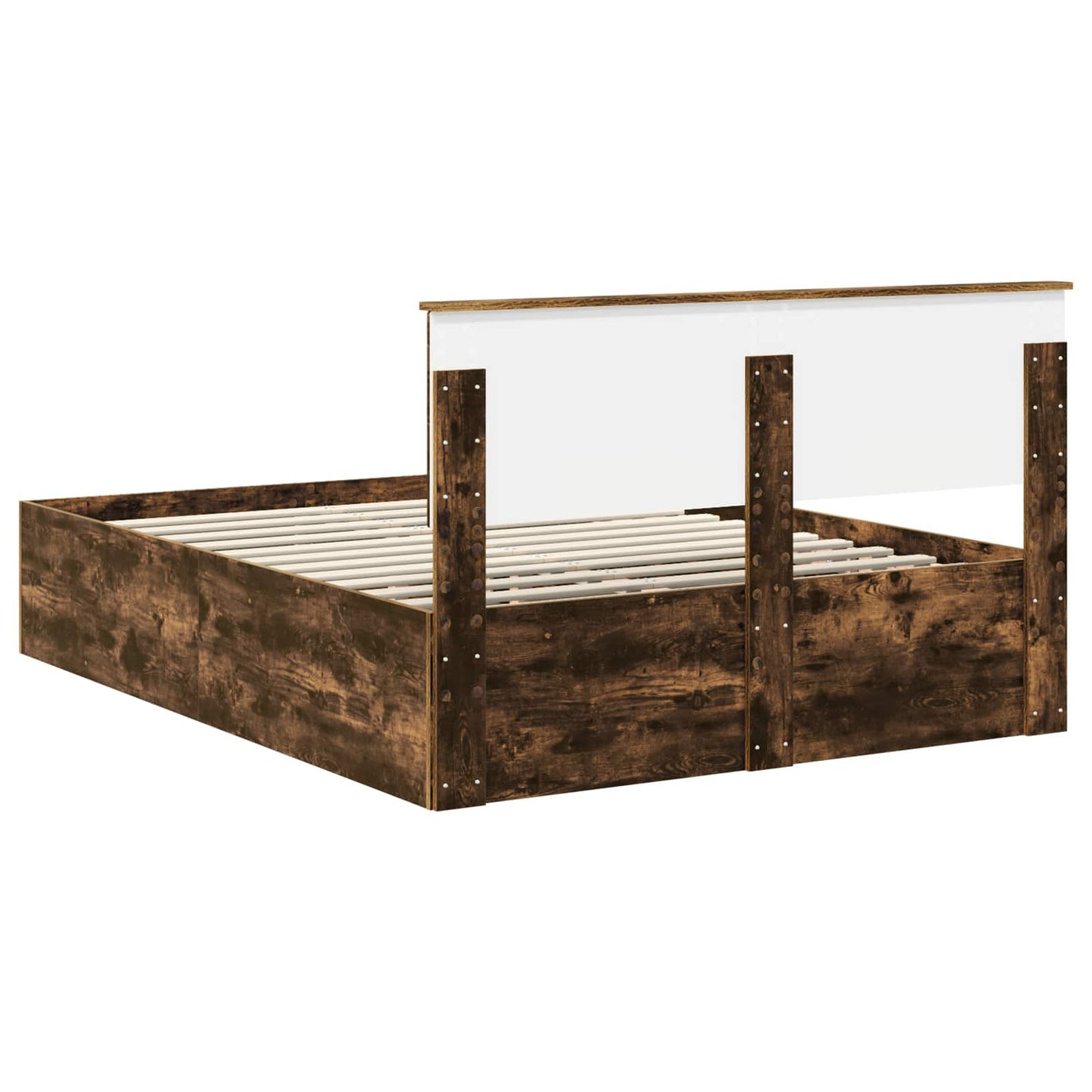 Sengestamme med hodegjerde Røkt eik 150 x 200 cm Konstruert tre