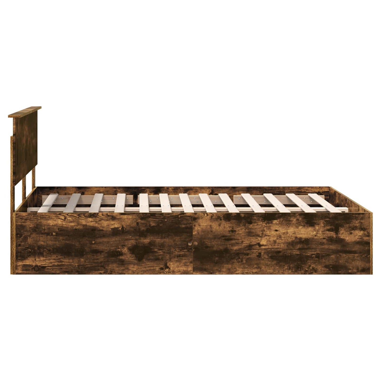 Sengestamme med hodegjerde Røkt eik 150 x 200 cm Konstruert tre
