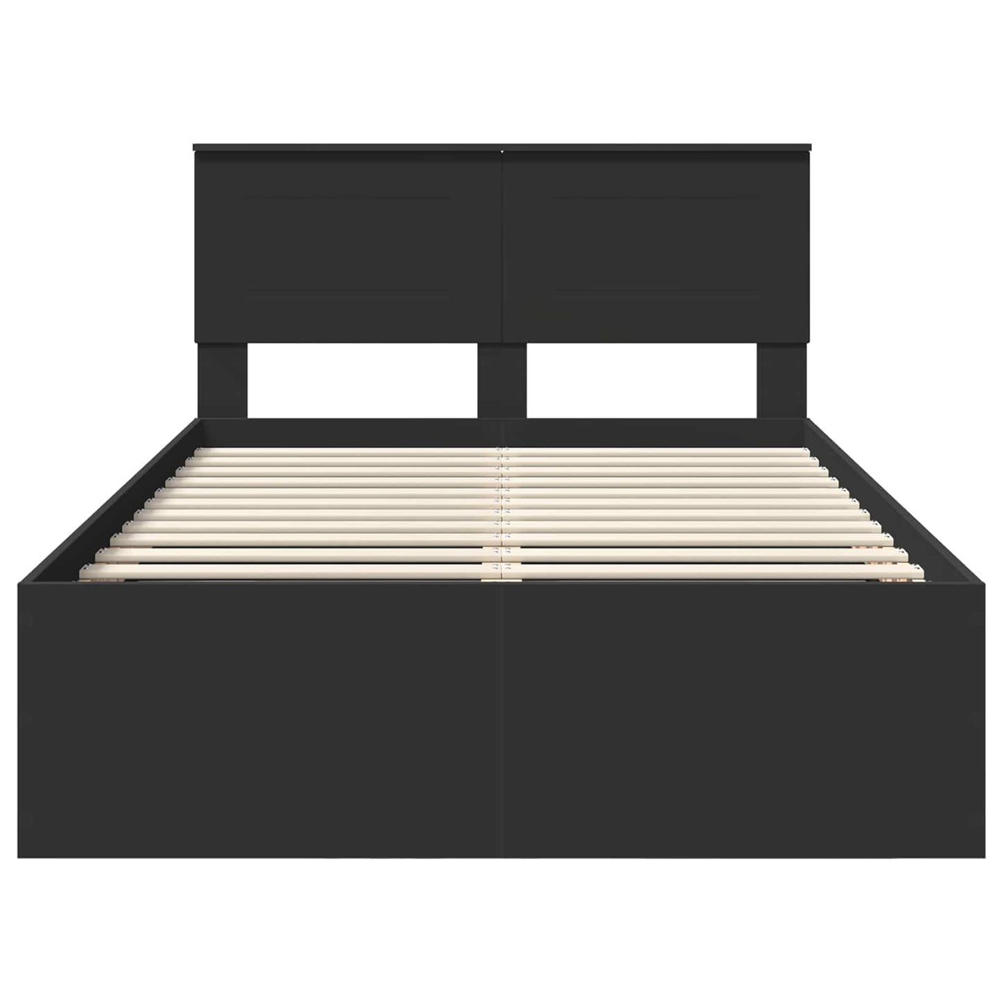 Sengestamme med hodegjerde Svart 135 x 190 cm Konstruert tre