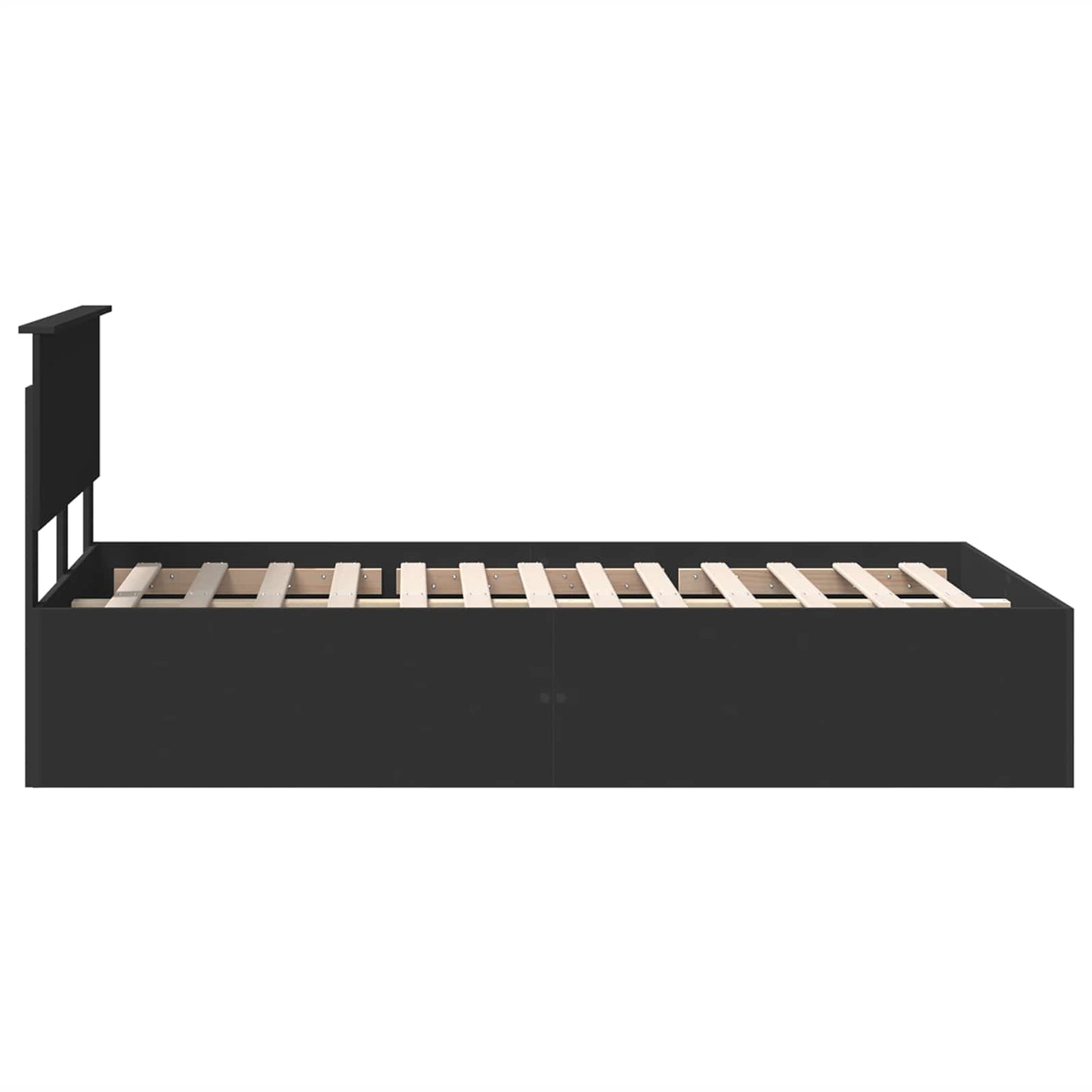 Sengestamme med hodegjerde Svart 120 x 190 cm Konstruert tre