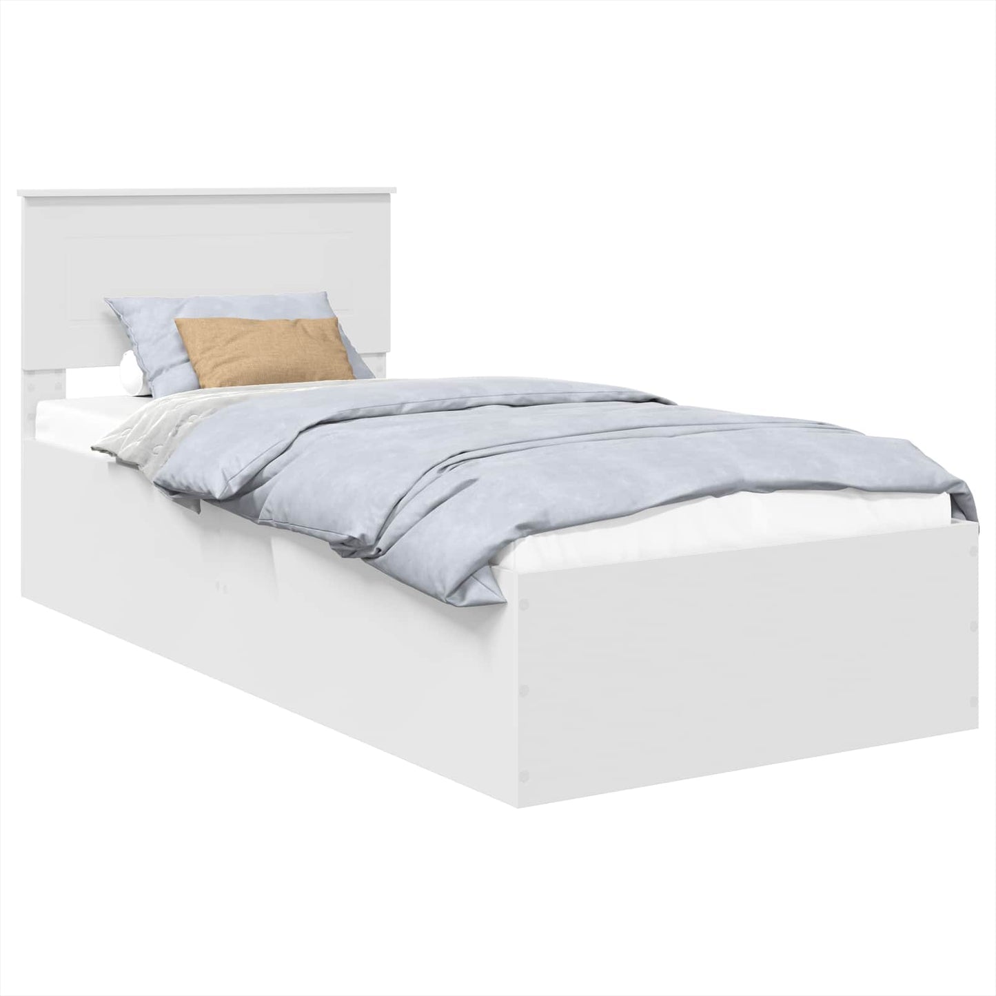 Sengestamme med hodegjerde Hvit 75 x 190 cm Konstruert tre