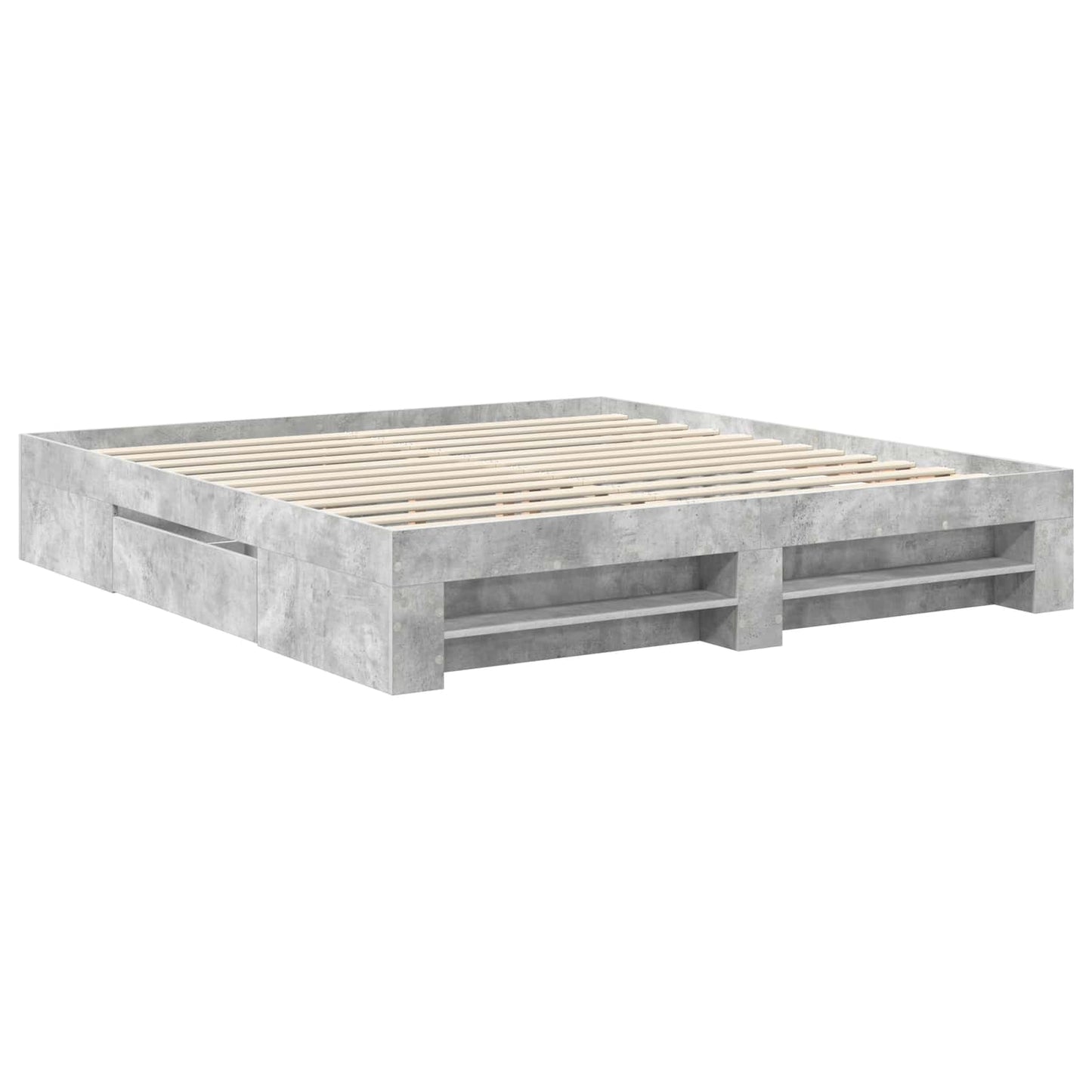 Sengestamme Betonggrå 200 x 200 cm Konstruert tre