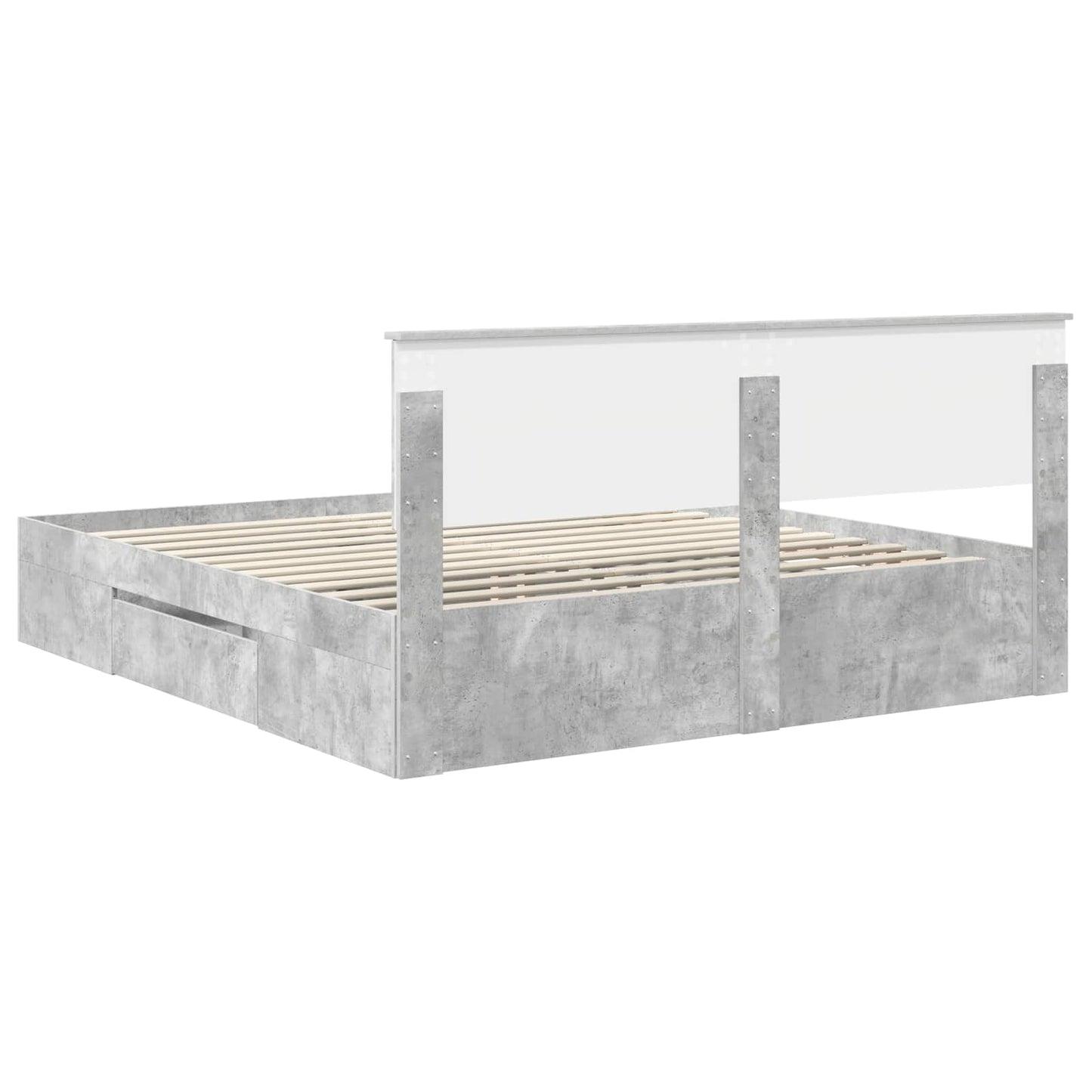 Sengestamme Betonggrå 200 x 200 cm Konstruert tre