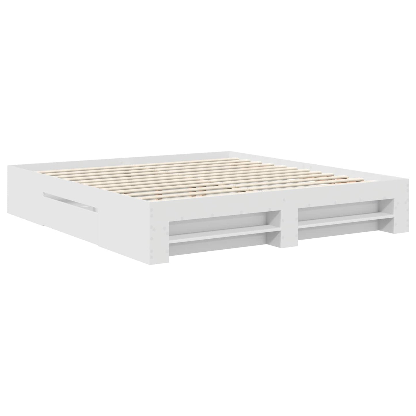 Sengestamme med hodegjerde Hvit 180 x 200 cm Konstruert tre