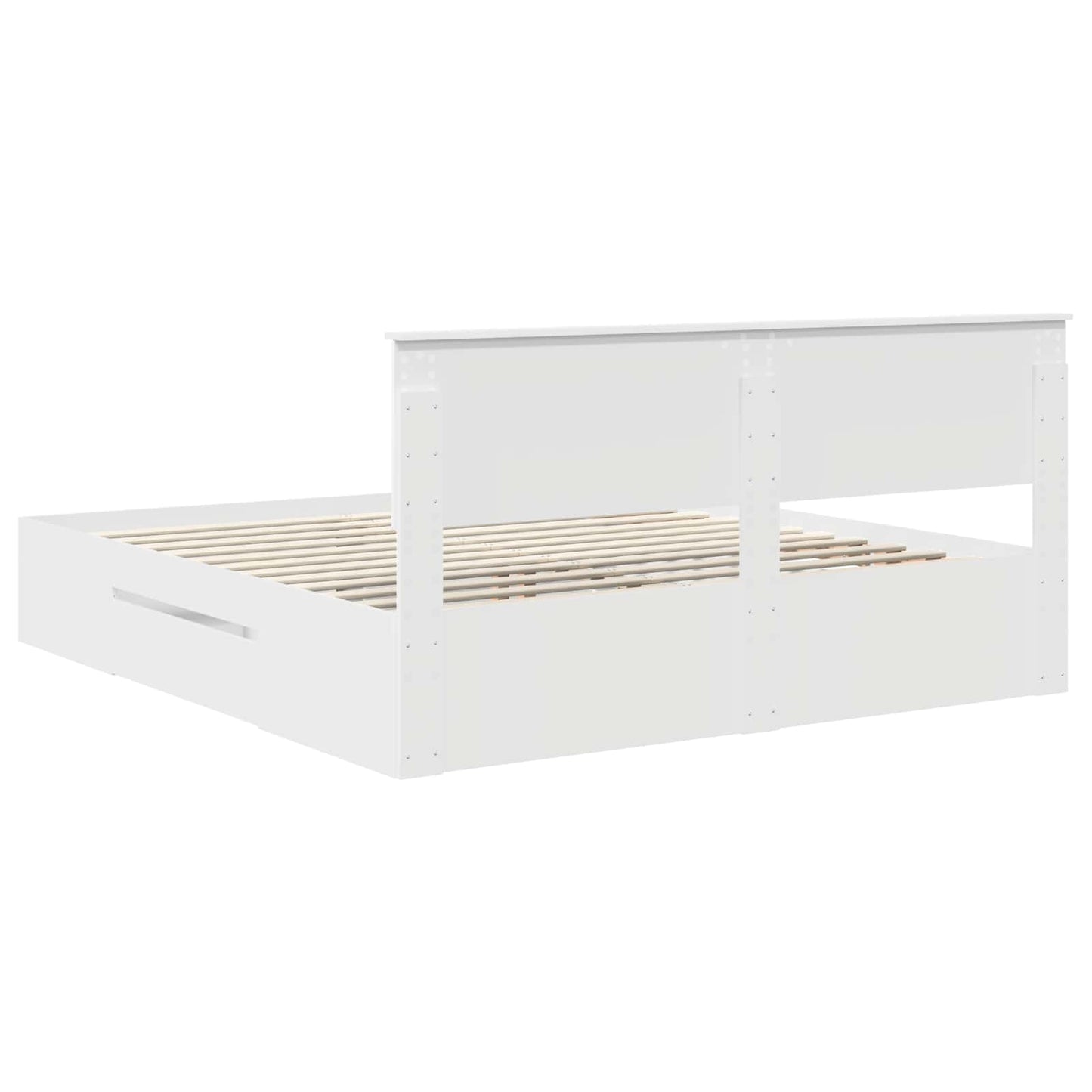 Sengestamme med hodegjerde Hvit 180 x 200 cm Konstruert tre