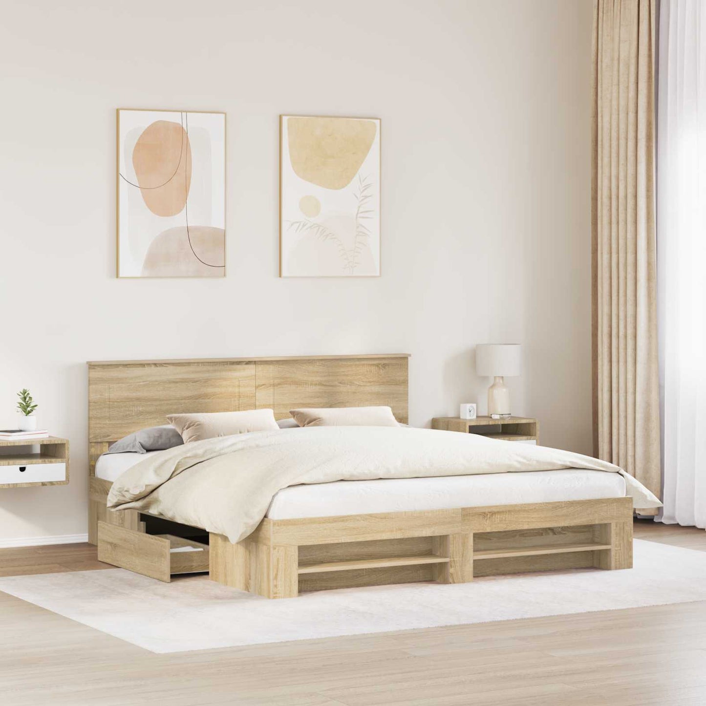 Sengestamme Sonoma eik 180 x 200 cm Konstruert tre