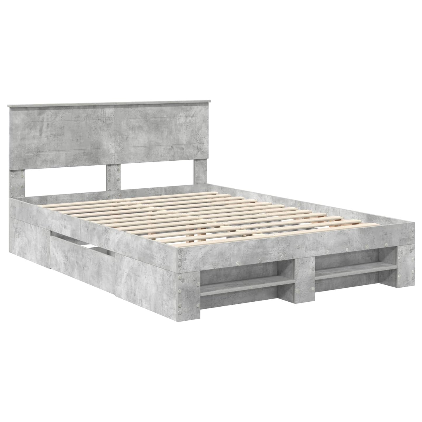Sengestamme Betonggrå 160 x 200 cm Konstruert tre