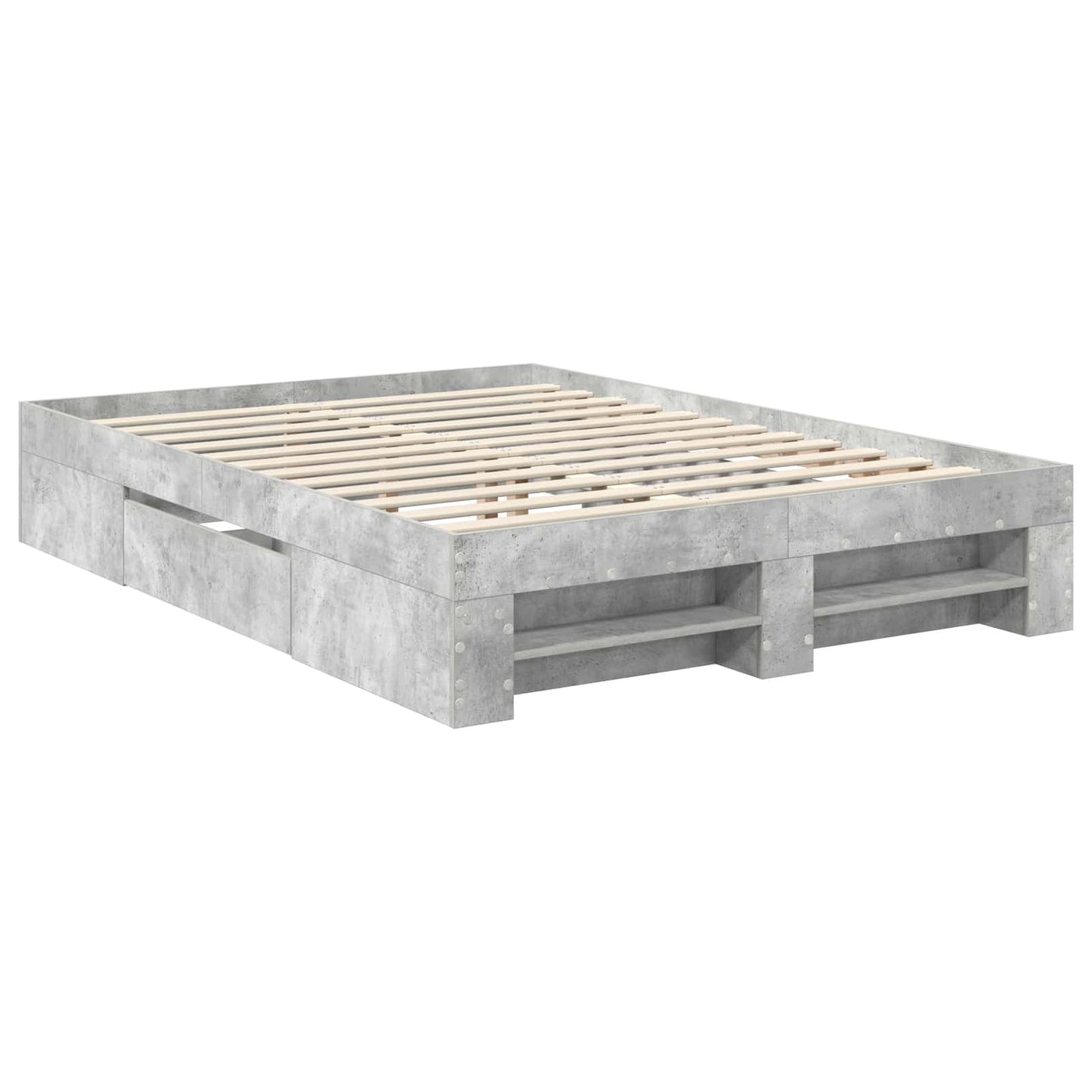 Sengestamme Betonggrå 160 x 200 cm Konstruert tre