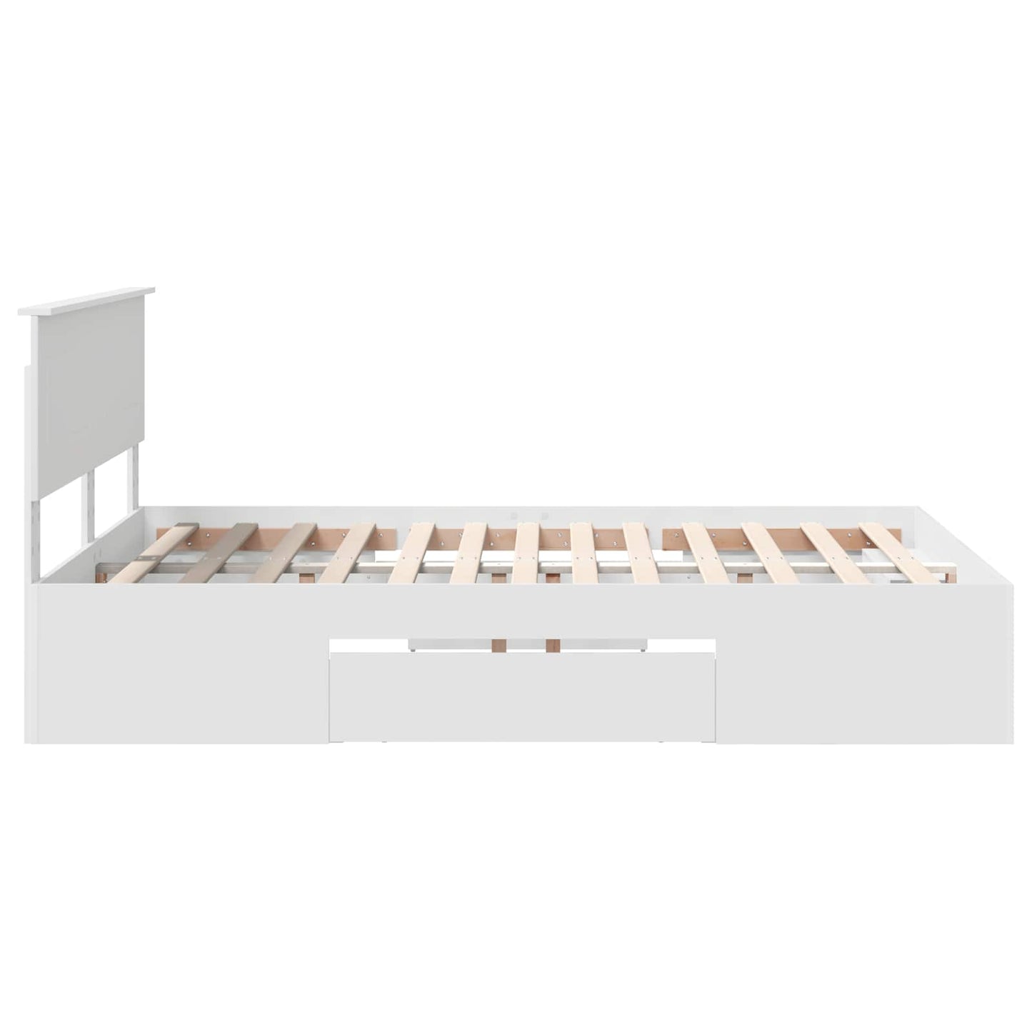 Sengestamme med hodegjerde Hvit 150 x 200 cm Konstruert tre