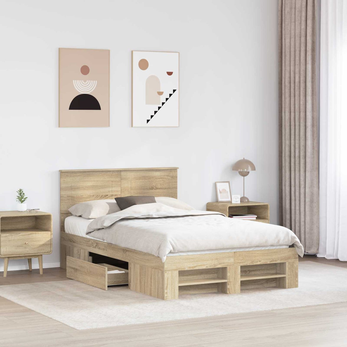 Sengestamme Sonoma eik 120 x 200 cm Konstruert tre