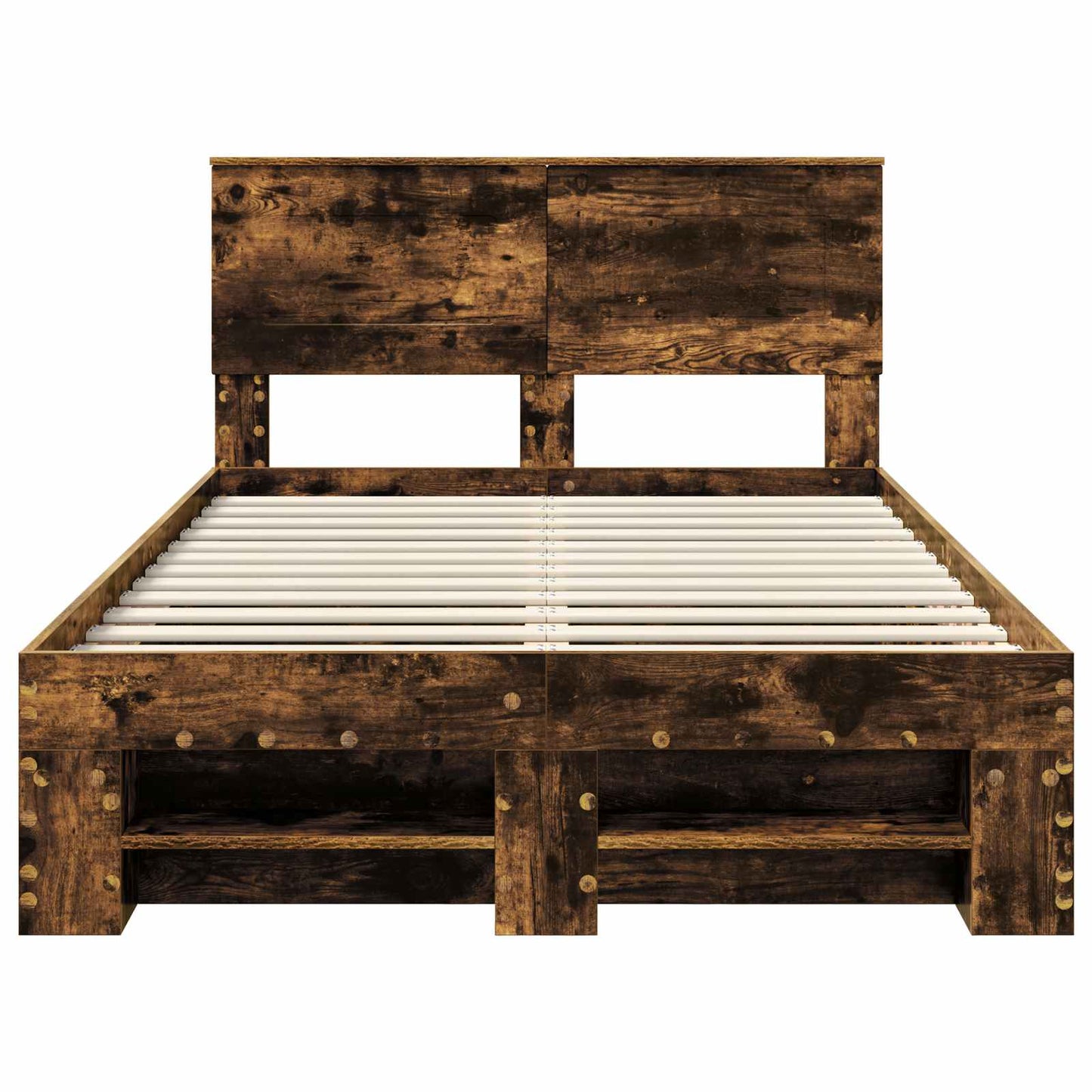 Sengestamme med hodegjerde Røkt eik 120 x 200 cm Konstruert tre