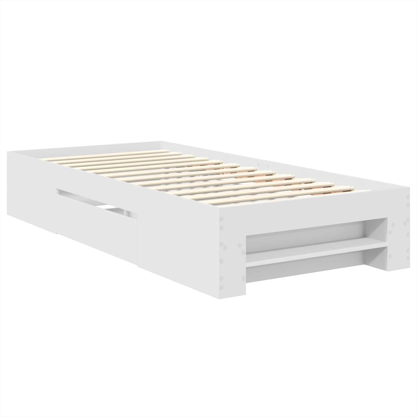 Sengestamme med hodegjerde Hvit 80 x 200 cm Konstruert tre