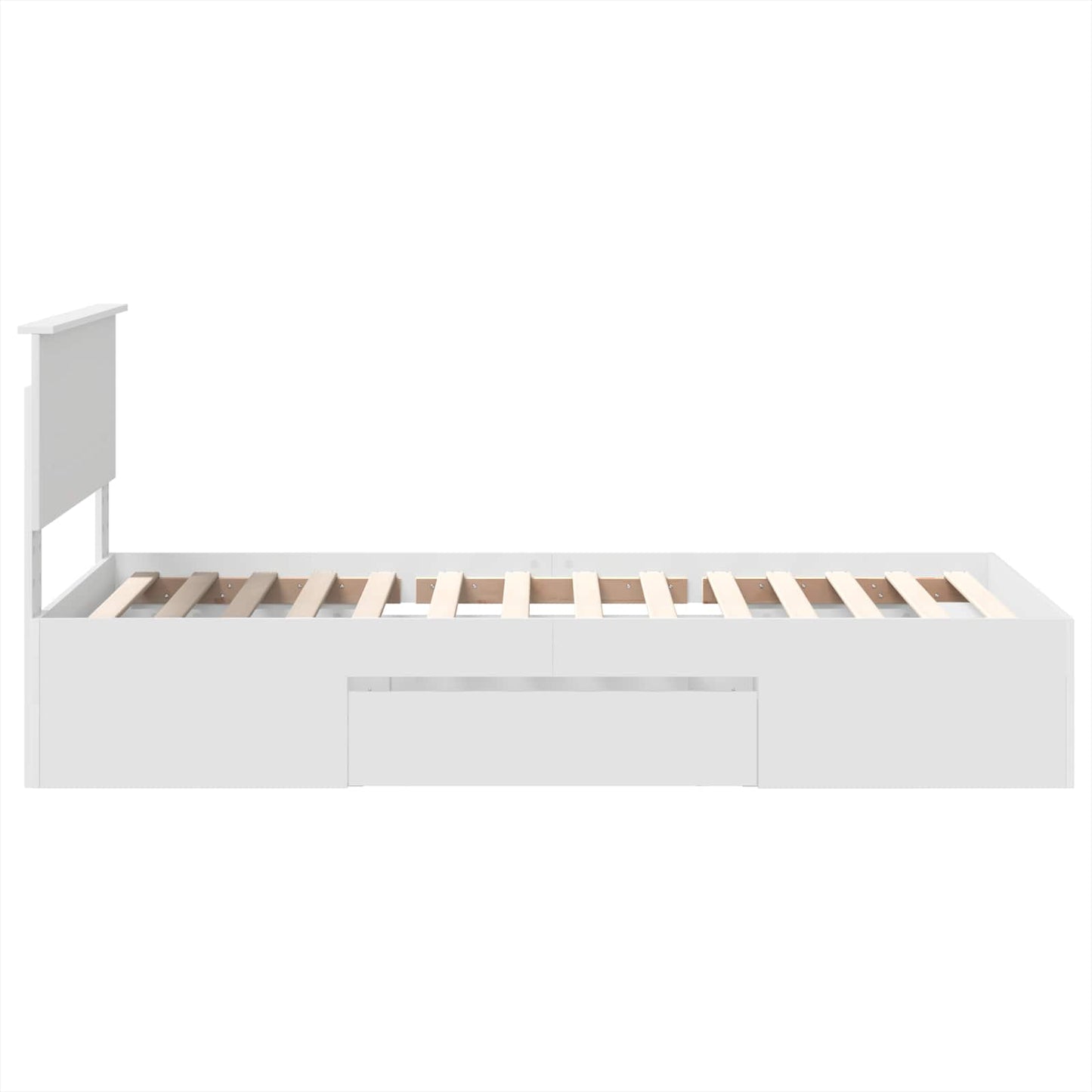 Sengestamme med hodegjerde Hvit 80 x 200 cm Konstruert tre