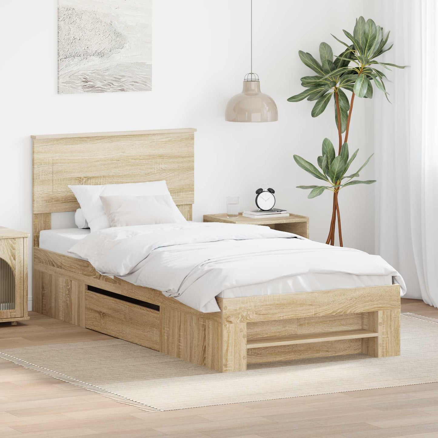 Sengestamme Sonoma eik 80 x 200 cm Konstruert tre