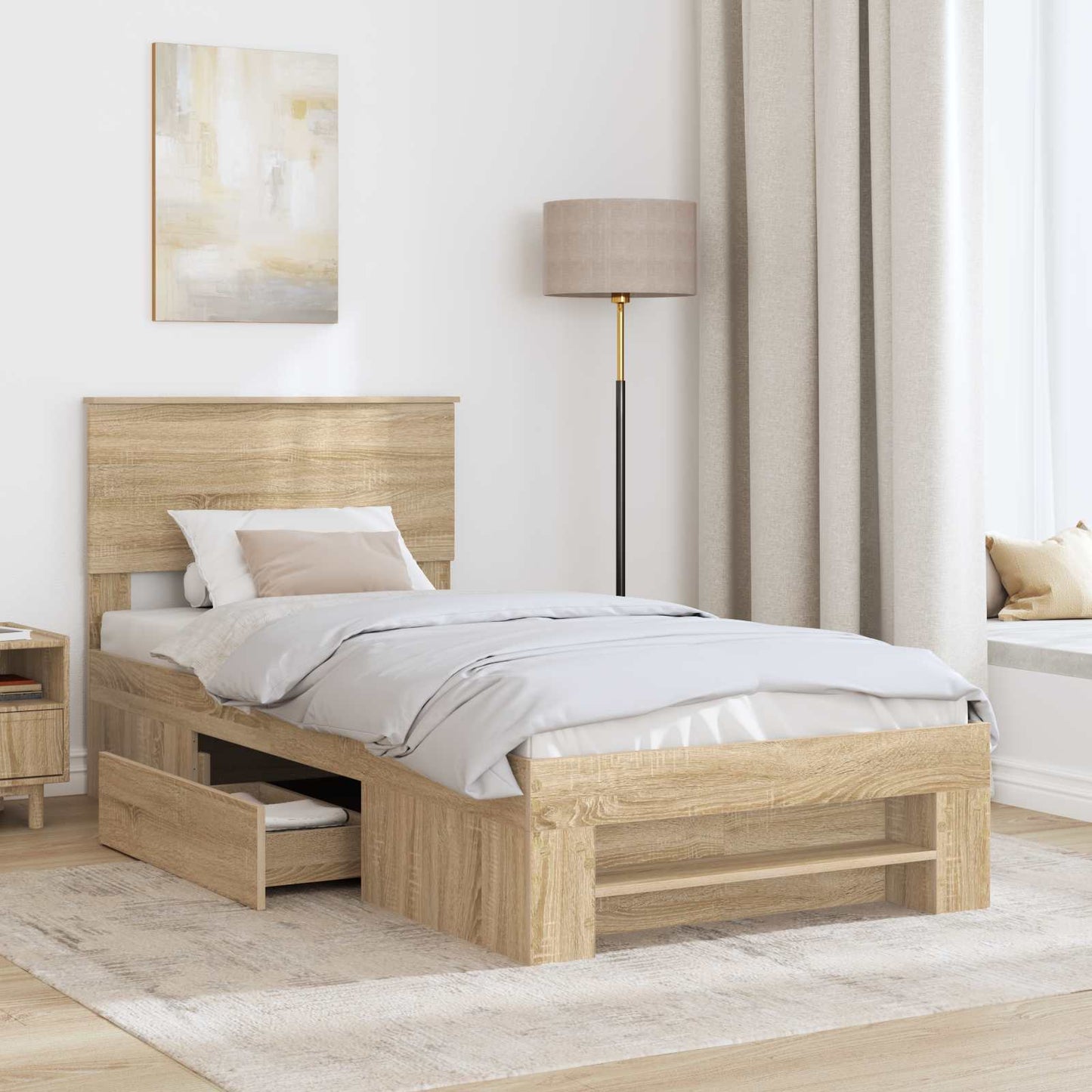 Sengestamme Sonoma eik 80 x 200 cm Konstruert tre