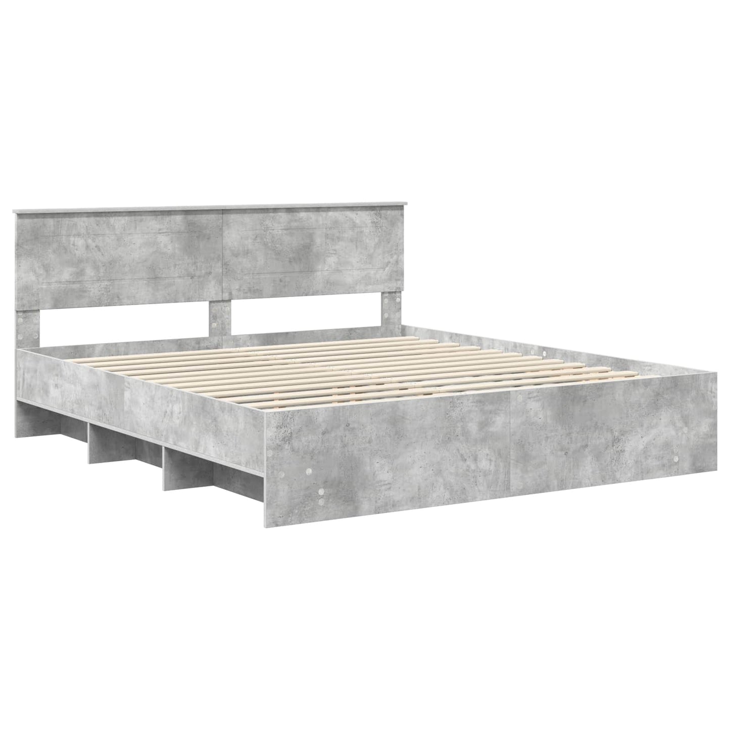 Sengestamme Betonggrå 200 x 200 cm Konstruert tre