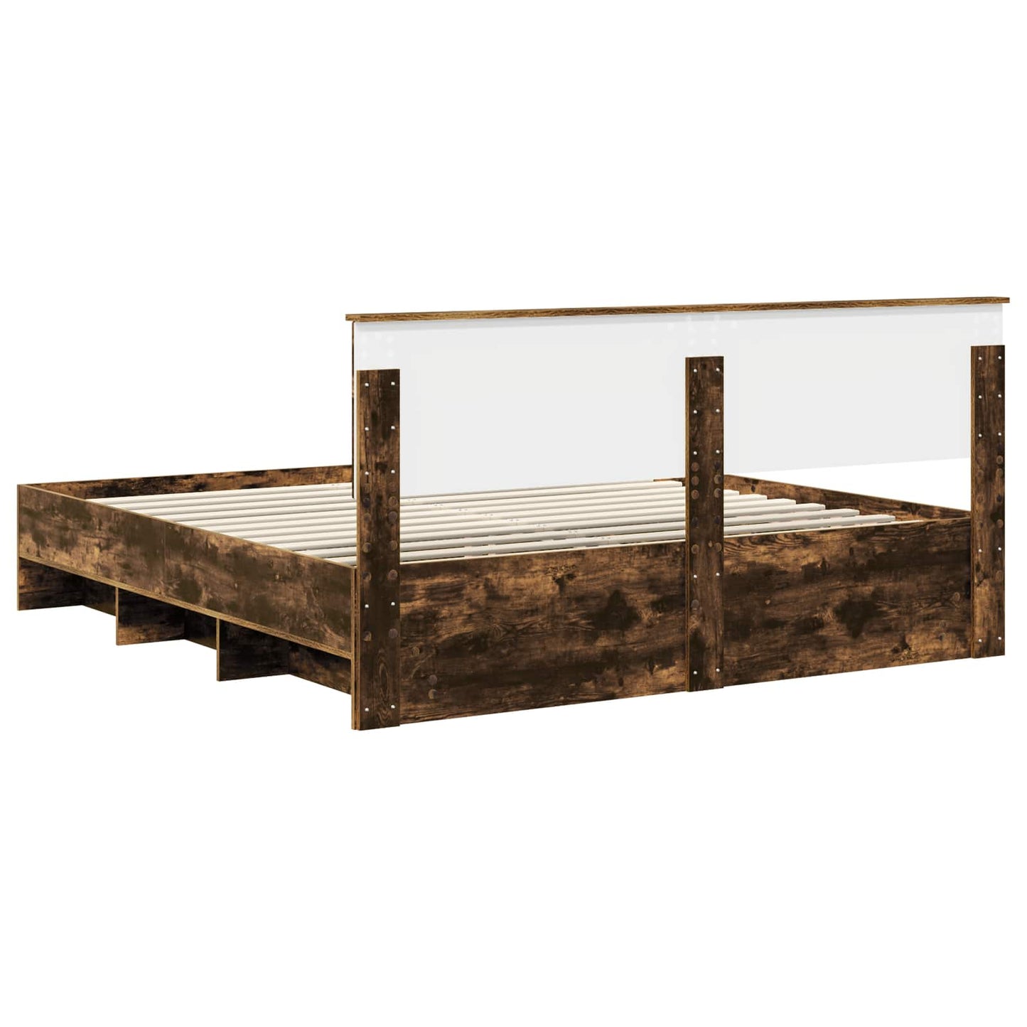 Sengestamme med hodegjerde Røkt eik 180 x 200 cm Konstruert tre