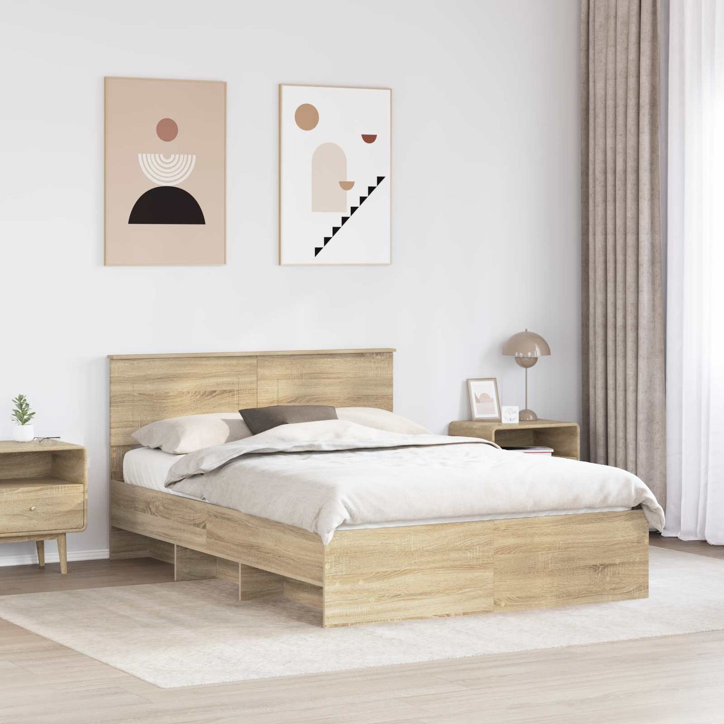 Sengestamme Sonoma eik 160 x 200 cm Konstruert tre