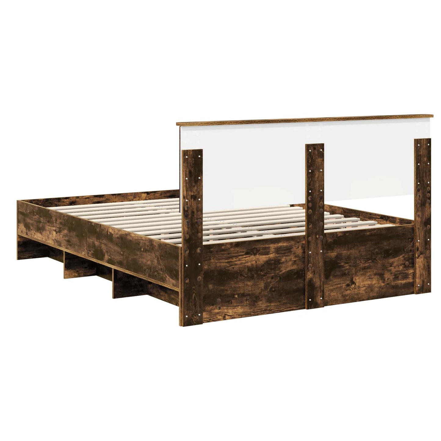 Sengestamme med hodegjerde Røkt eik 150 x 200 cm Konstruert tre