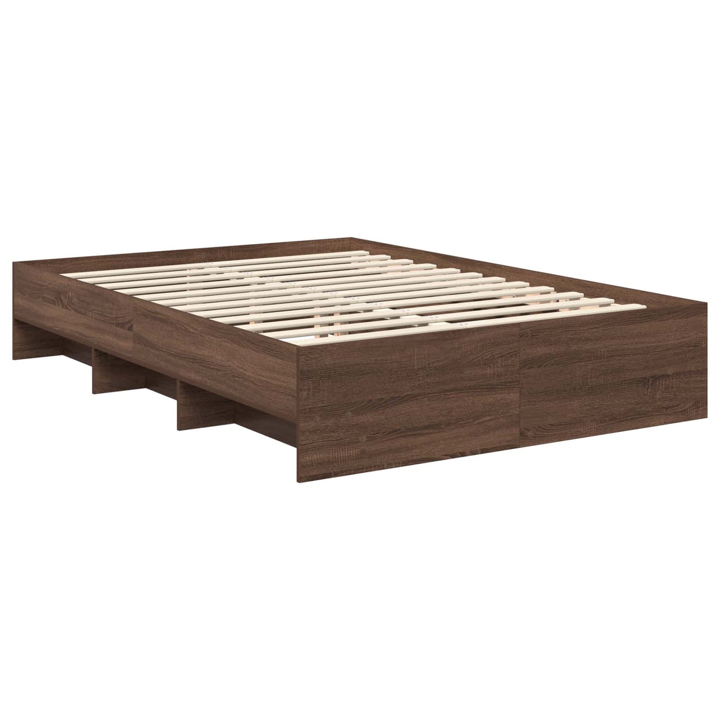 Sengestamme med hodegjerde Brun Eik 150 x 200 cm Konstruert tre
