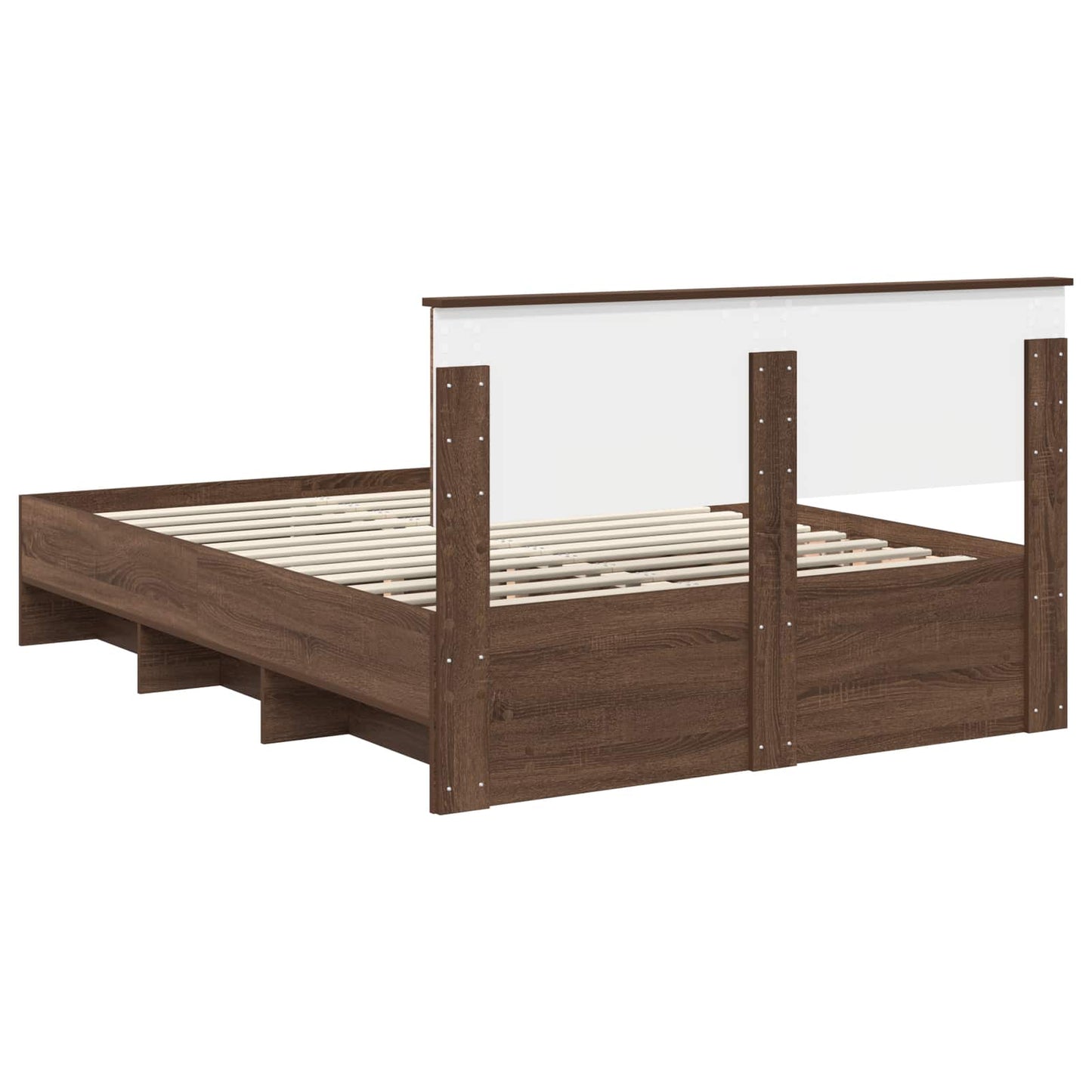 Sengestamme med hodegjerde Brun Eik 150 x 200 cm Konstruert tre