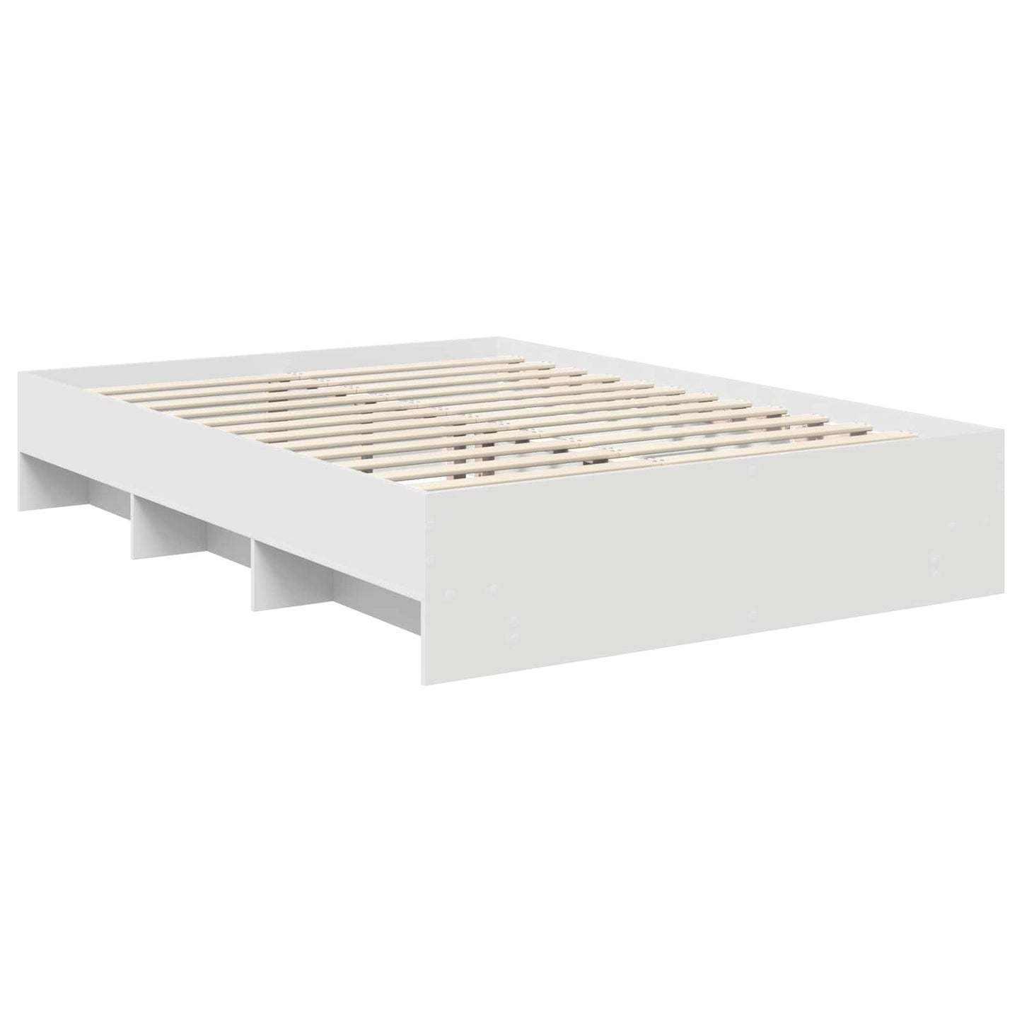 Sengestamme med hodegjerde Hvit 140 x 200 cm Konstruert tre