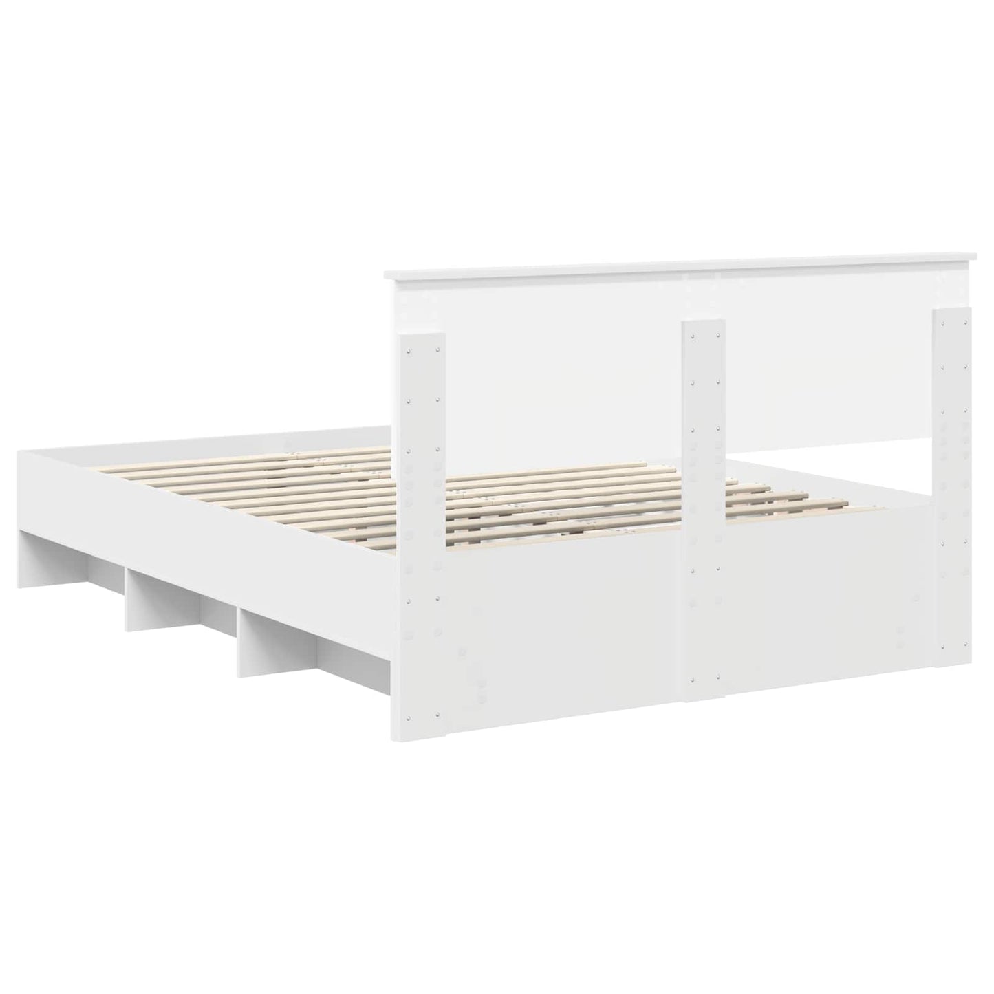 Sengestamme med hodegjerde Hvit 140 x 200 cm Konstruert tre