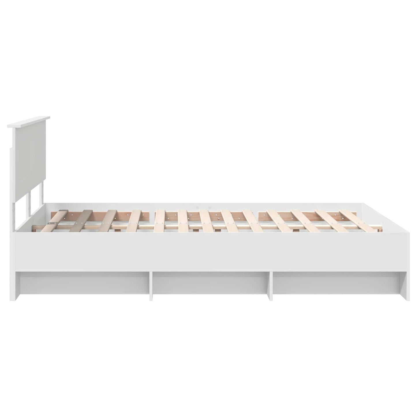 Sengestamme med hodegjerde Hvit 140 x 200 cm Konstruert tre