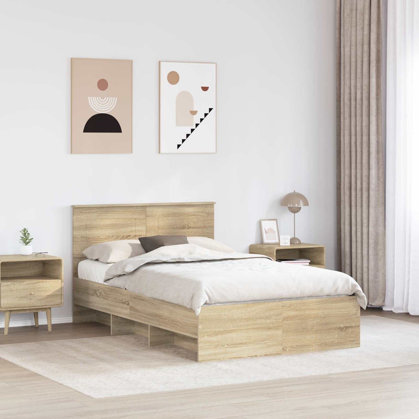Sengestamme Sonoma eik 120 x 123 cm Konstruert tre