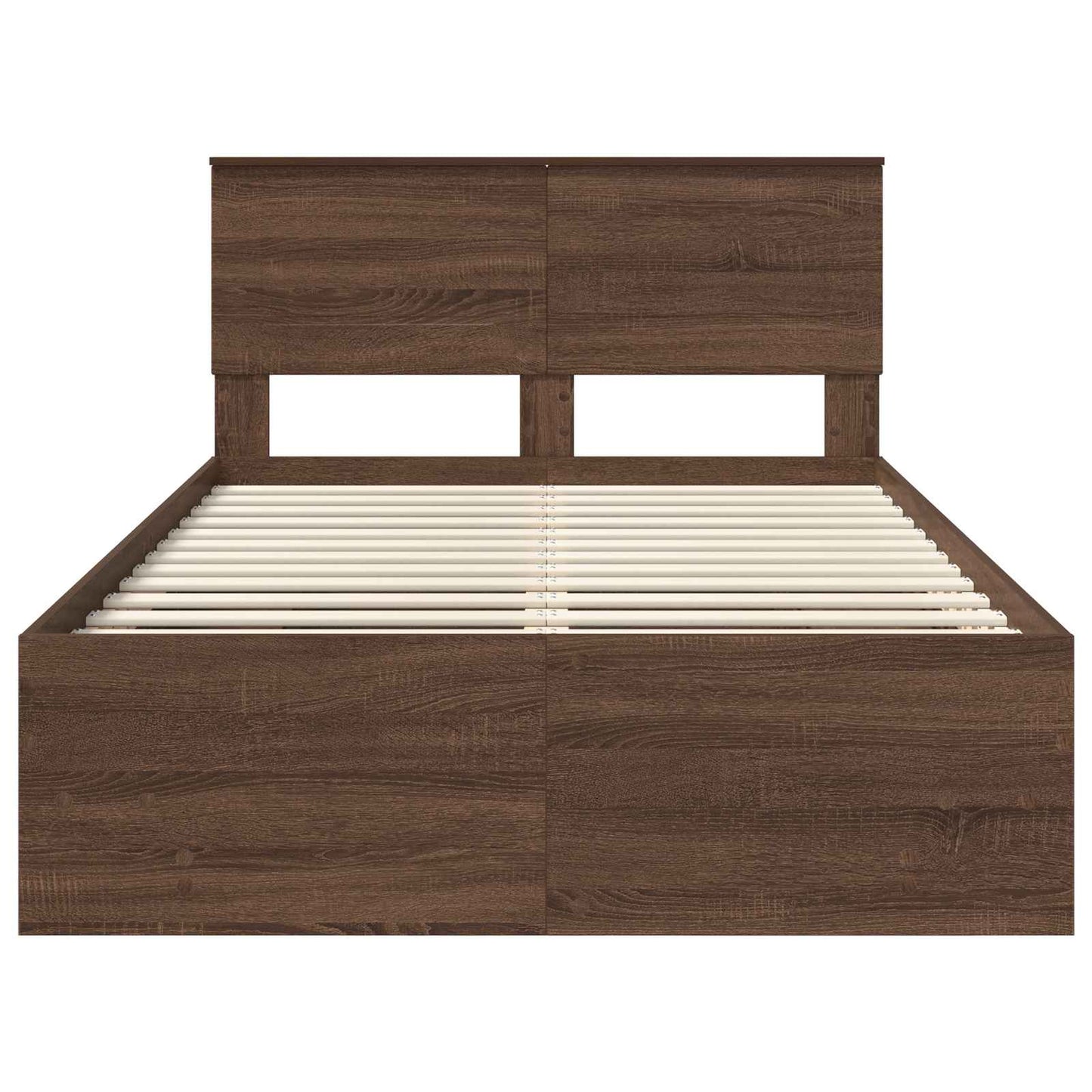 Sengestamme med hodegjerde Brun Eik 120 x 123 cm Konstruert tre