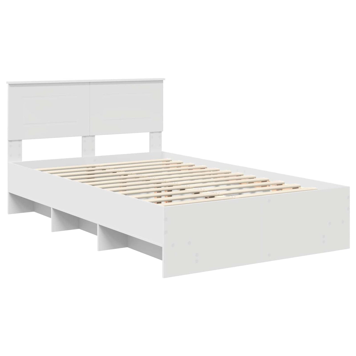 Sengestamme med hodegjerde Hvit 120 x 123 cm Konstruert tre