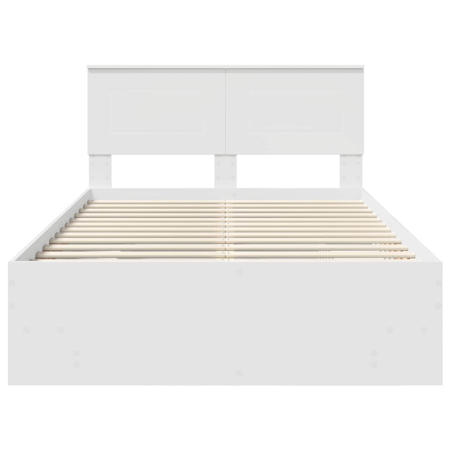 Sengestamme med hodegjerde Hvit 120 x 123 cm Konstruert tre