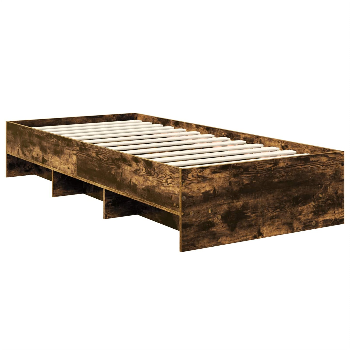 Sengestamme med hodegjerde Røkt eik 90 x 200 cm Konstruert tre