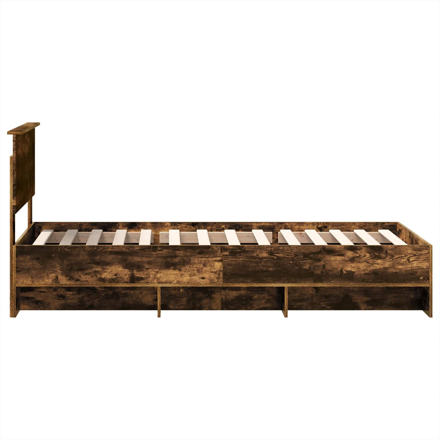Sengestamme med hodegjerde Røkt eik 90 x 200 cm Konstruert tre