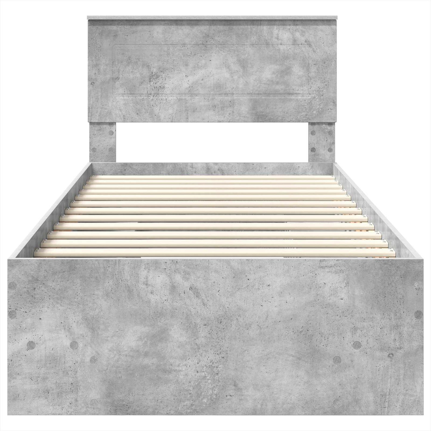 Sengestamme med hodegjerde Betonggrå 90 x 200 cm Konstruert tre