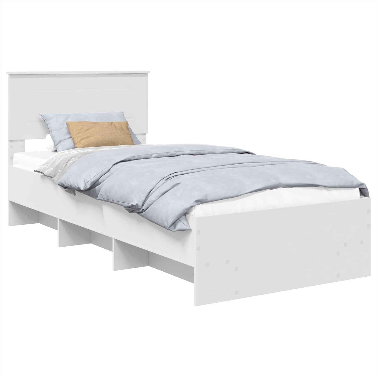 Sengestamme med hodegjerde Hvit 80 x 200 cm Konstruert tre