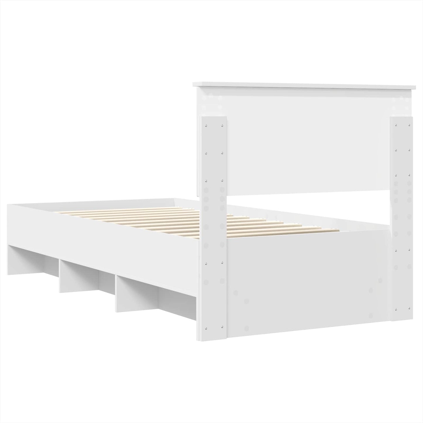 Sengestamme med hodegjerde Hvit 80 x 200 cm Konstruert tre
