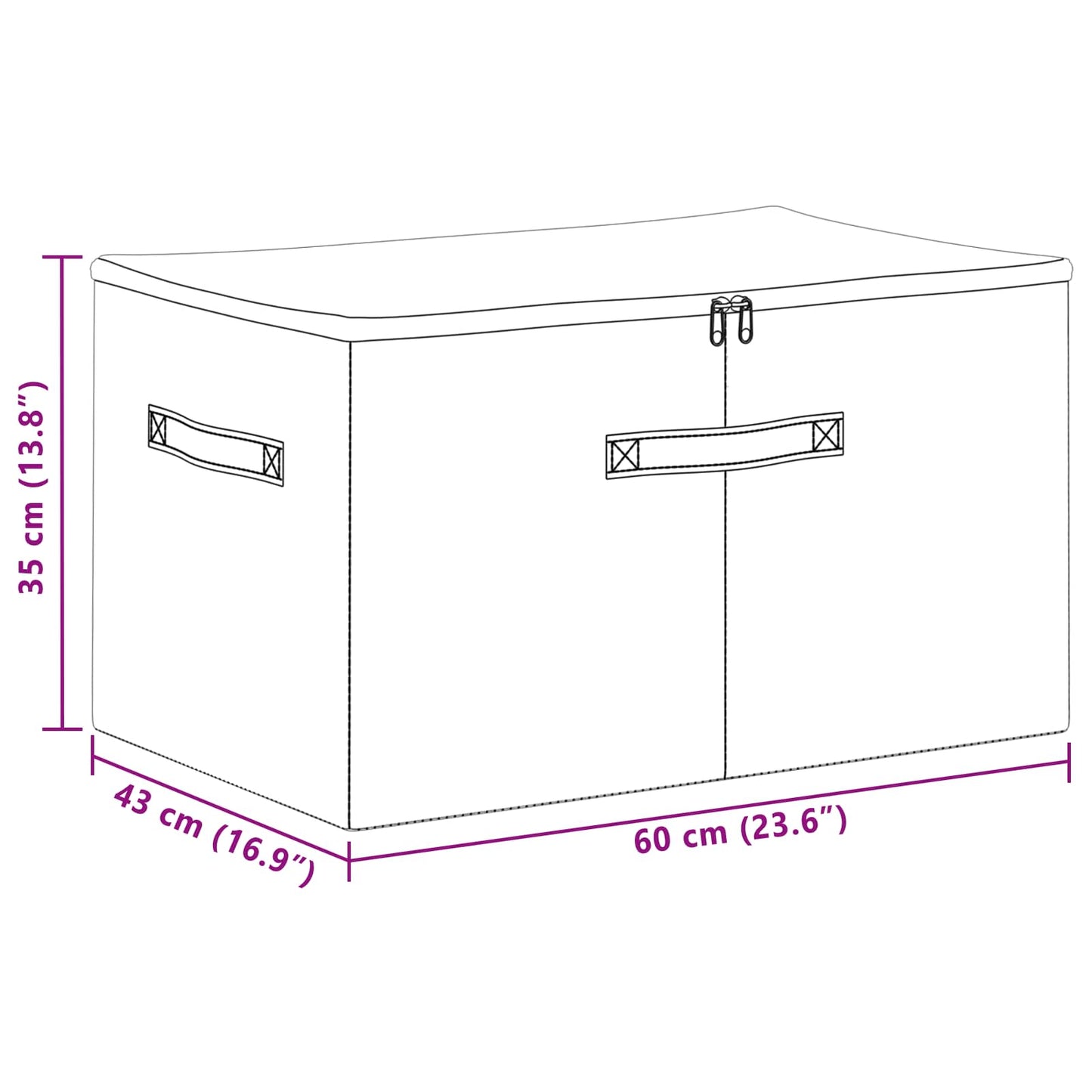 Lagringsboks 24 pcs Antrasitt 60 x 43 x 35 cm Ikke-vevd stoff