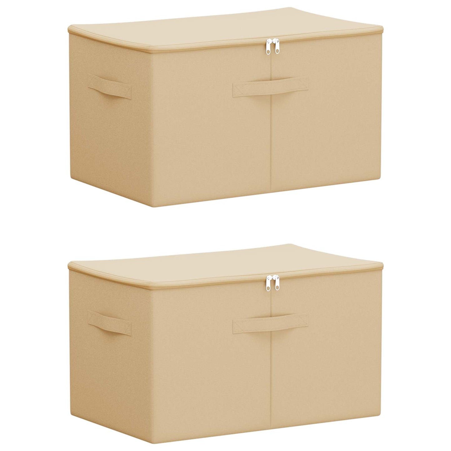 Lagringsboks 2 pcs Krem 55 x 35 x 32 cm Ikke-vevd stoff