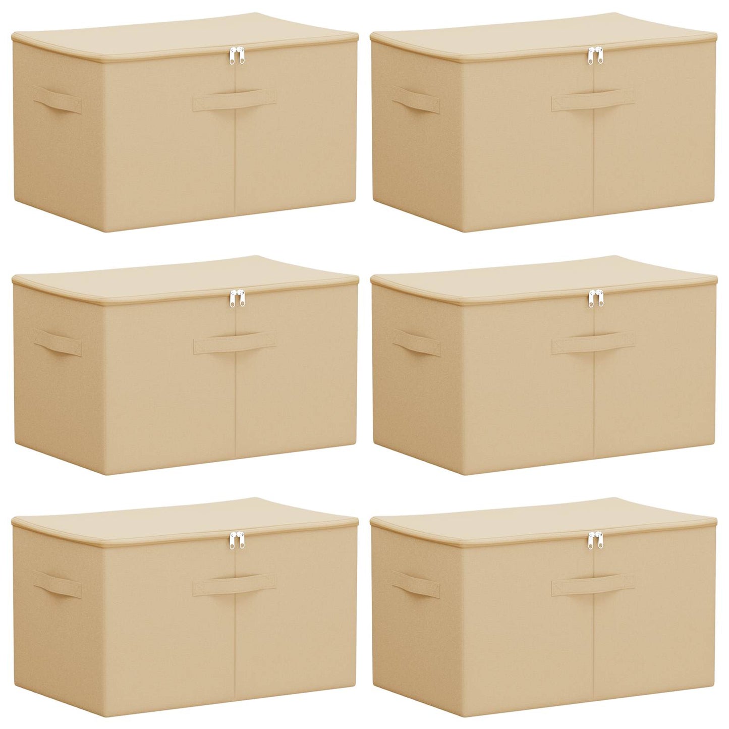 Lagringsboks 6 pcs Krem 55 x 35 x 32 cm Ikke-vevd stoff