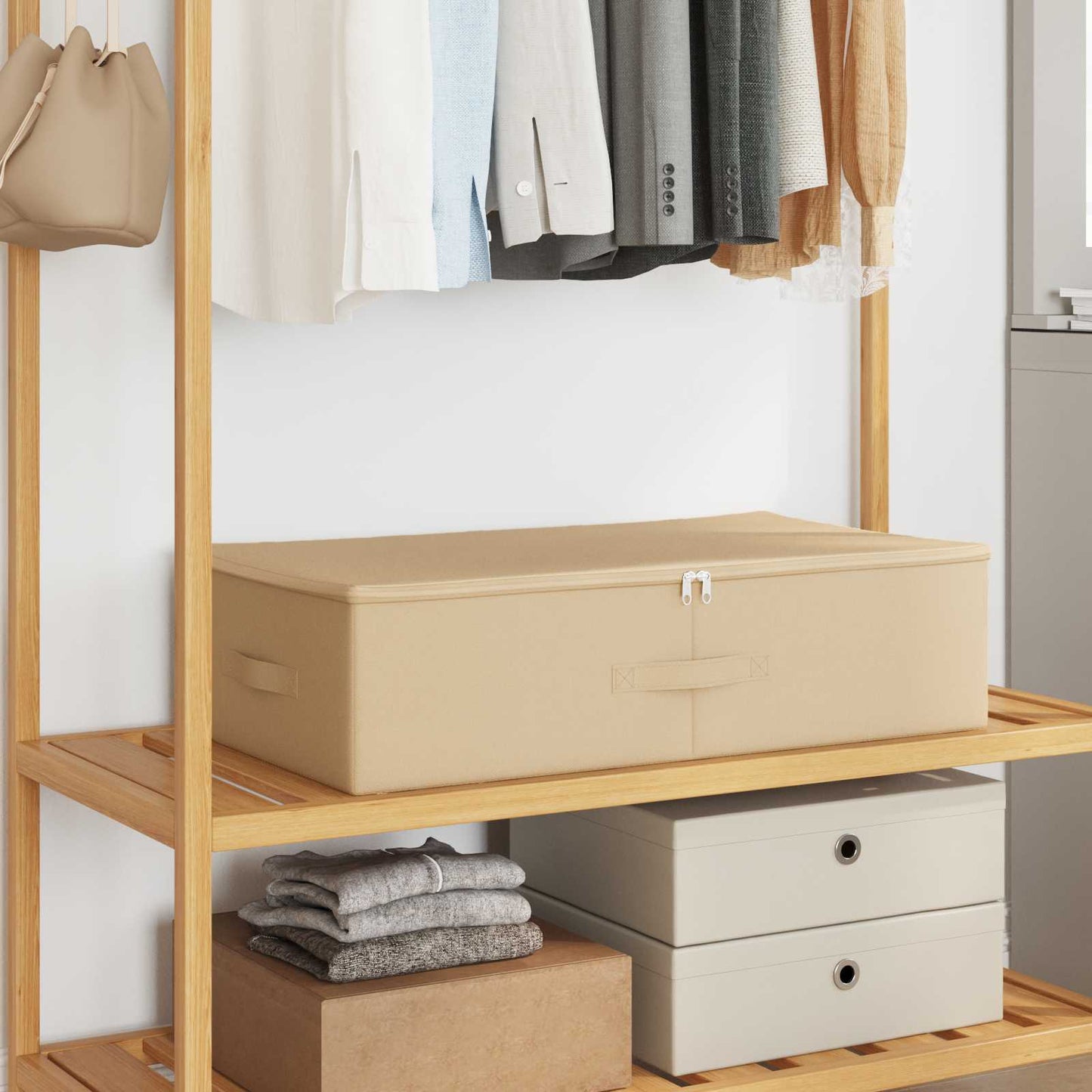 Lagringsboks 24 pcs Krem 70 x 40 x 18 cm Ikke-vevd stoff