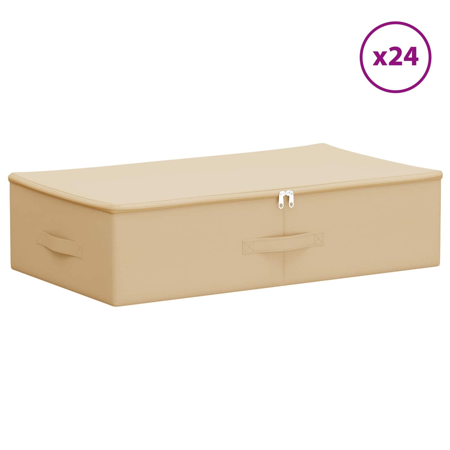 Lagringsboks 24 pcs Krem 70 x 40 x 18 cm Ikke-vevd stoff