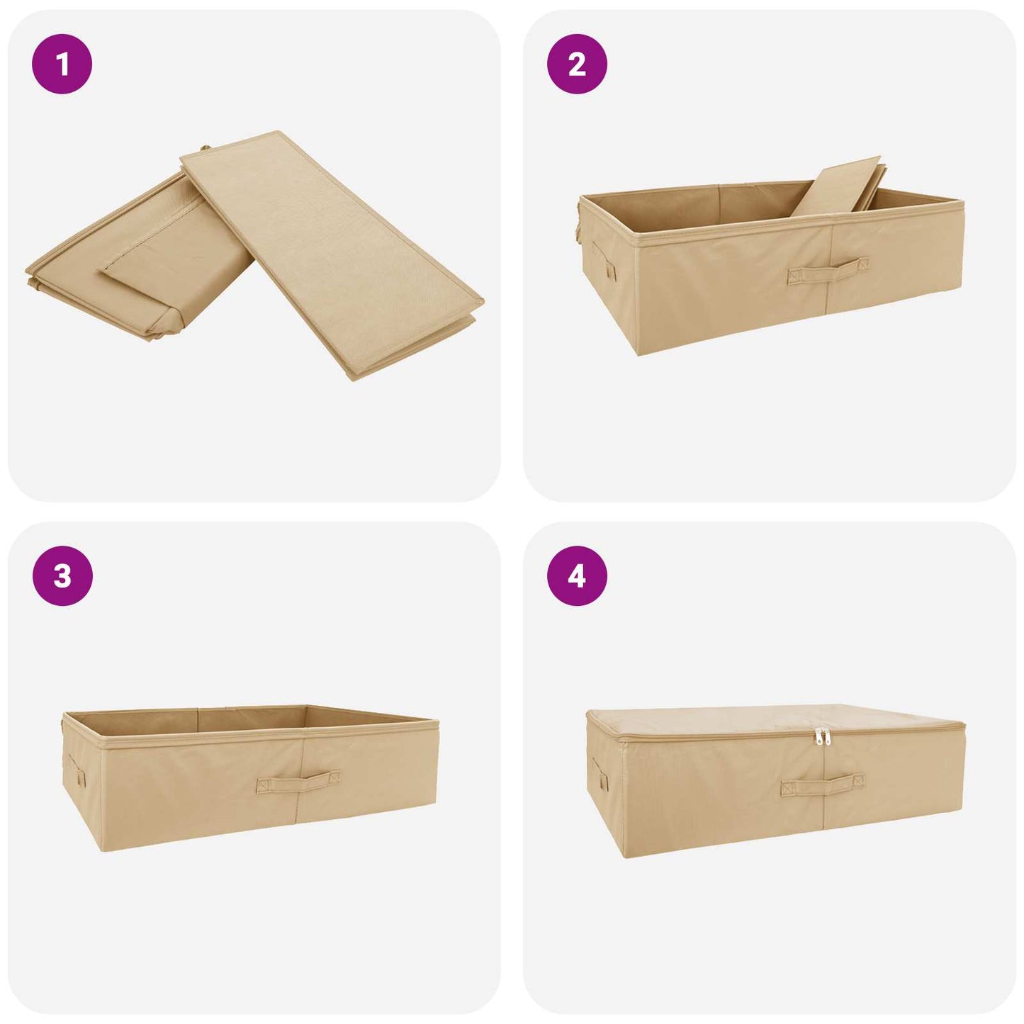 Lagringsboks 24 pcs Krem 70 x 40 x 18 cm Ikke-vevd stoff