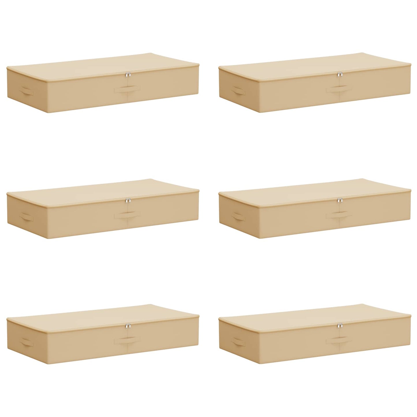 Lagringsboks 6 pcs Krem 90 x 48 x 15 cm Ikke-vevd stoff