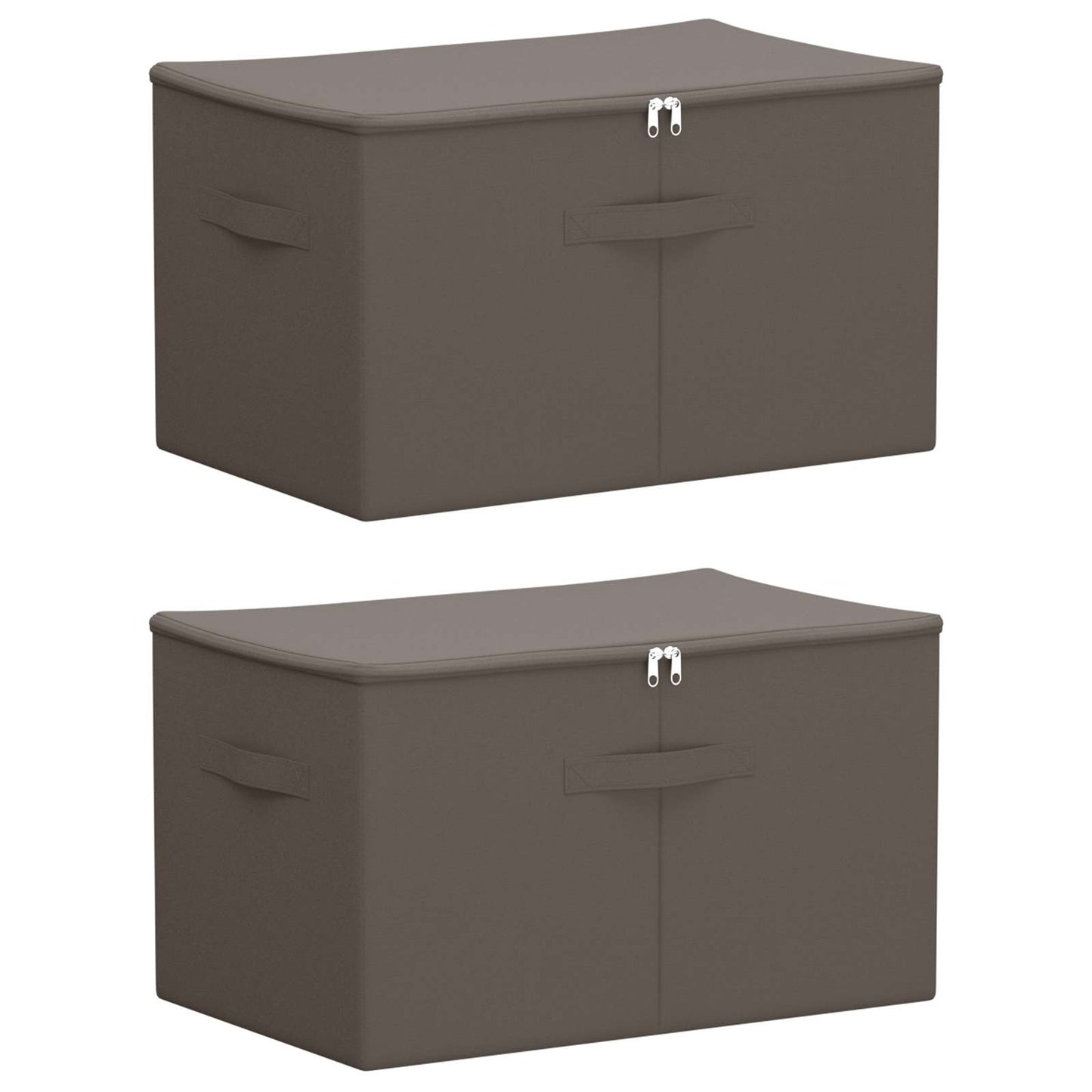 Lagringsboks 2 pcs Grå 60 x 43 x 35 cm Ikke-vevd stoff