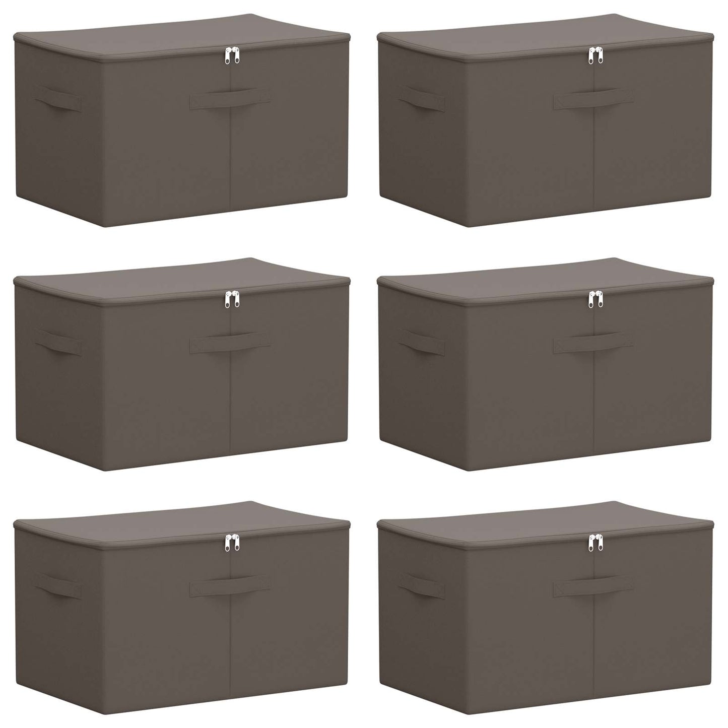 Lagringsboks 6 pcs Grå 60 x 43 x 35 cm Ikke-vevd stoff