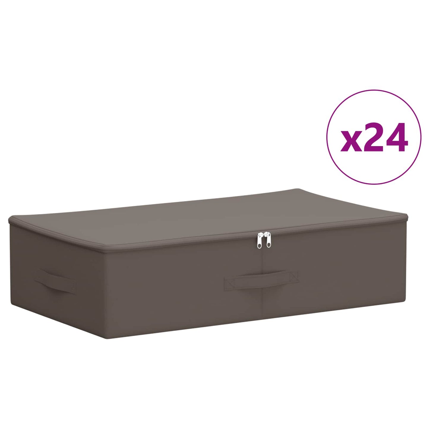 Lagringsboks 24 pcs Grå 70 x 40 x 18 cm Ikke-vevd stoff