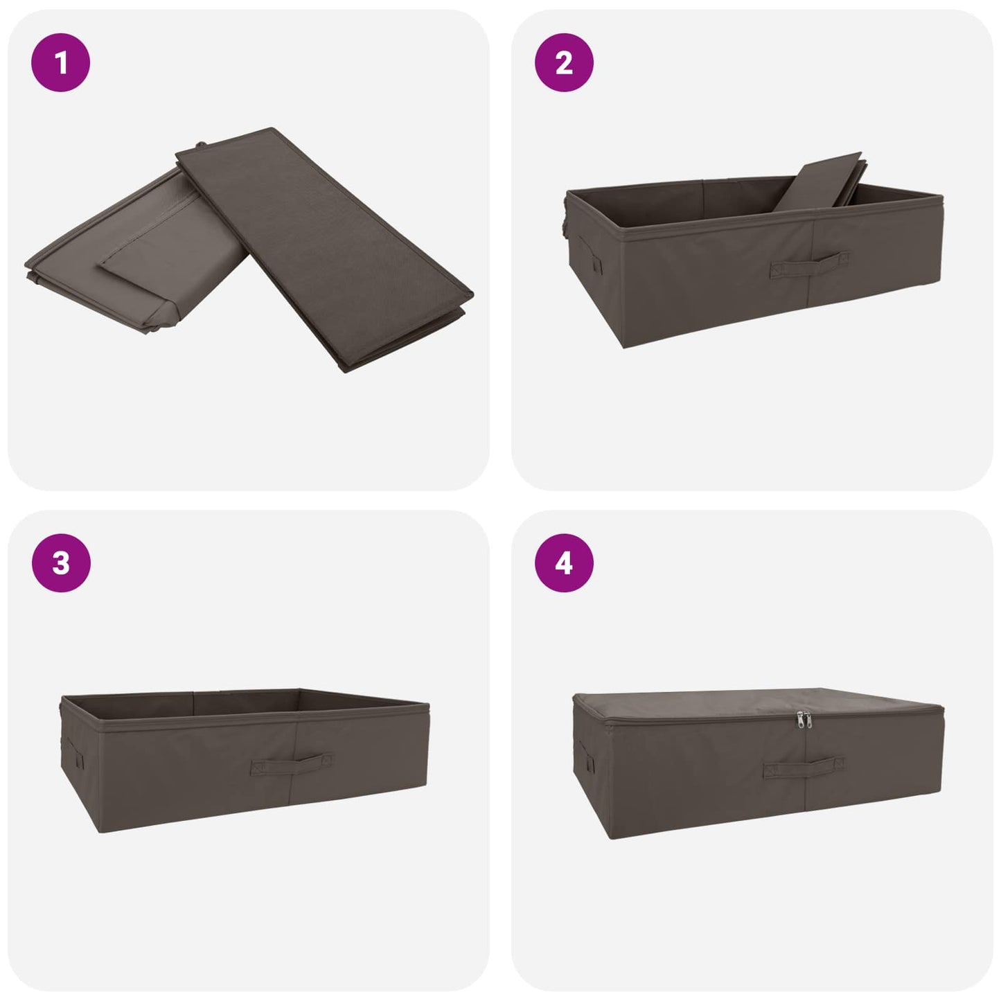 Lagringsboks 24 pcs Grå 70 x 40 x 18 cm Ikke-vevd stoff