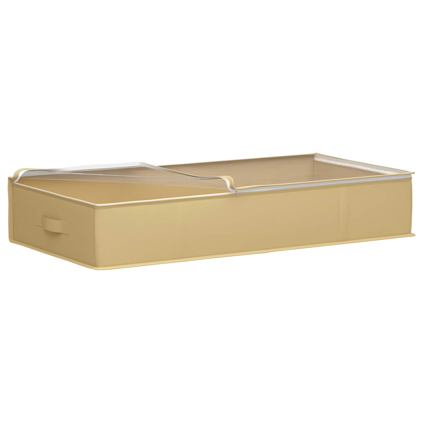 Lagerboks med gjennomsiktig toppvindu Krem 90 x 48 x 15 cm