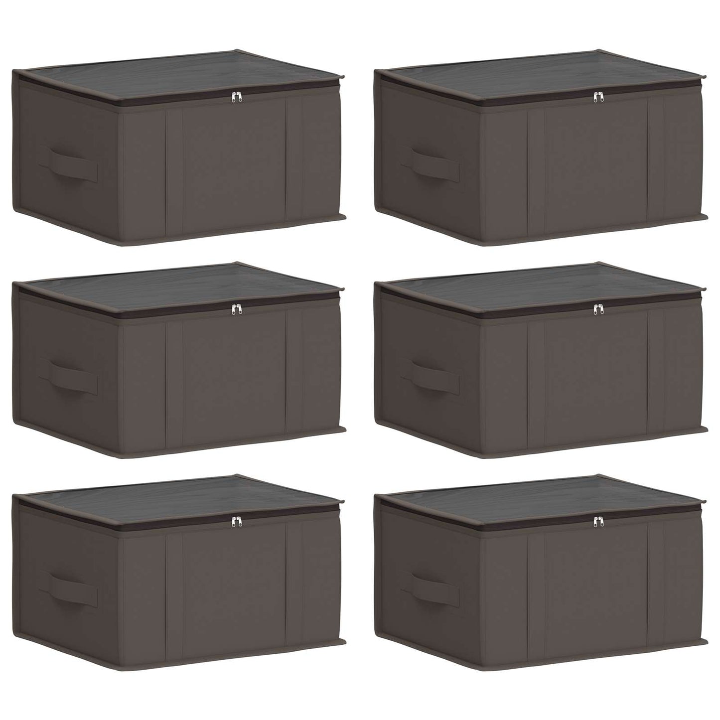 Lagerboks med gjennomsiktig toppvindu 6 pcs Grå 50 x 30 x 25 cm